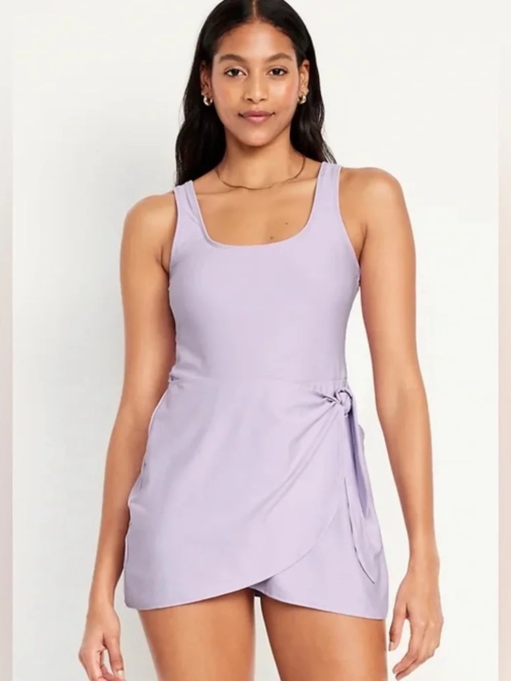 NWT Old Navy Matte Side Tie Swim Dress  // Lavender Purple